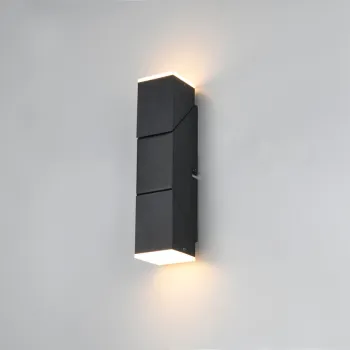 Aplica de perete Raglan, TRIO, 5x8x17 cm, 3.8W, 2x SMD, metal, negru mat imagine