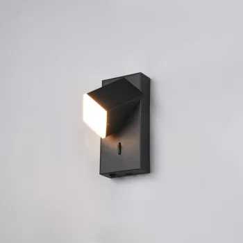 Aplica de perete Raglan, TRIO, 7x8.5x15 cm, 3.8W, 1x SMD, metal, negru mat imagine