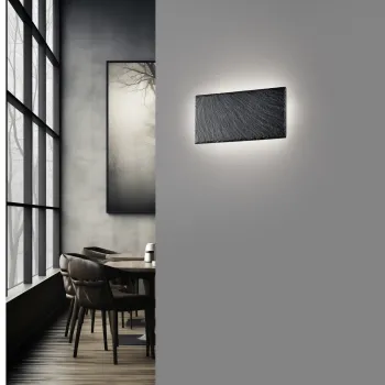 Aplica de perete Raven, TRIO, 25x3.6x12 cm, 9W, 1x SMD, ardezie, negru imagine