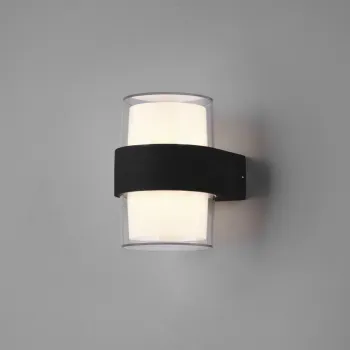 Aplica de perete rotunda pentru exterior Molina, RL, 9.6x13.2 cm, 4.6W, 2x SMD, aluminiu, antracit/transparent imagine