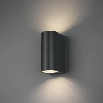 Aplica de perete rotunda pentru exterior Roya, TRIO, 6.9x15 cm, 35W, 2x GU10, aluminiu, antracit imagine