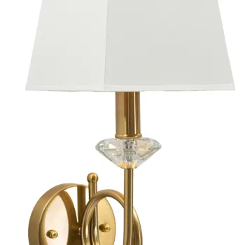 Aplica de perete Salzburg, Mauro Ferretti, 1 x E14, 20W, 18x24x40 cm, fier/sticla, auriu/alb imagine