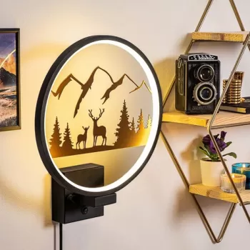 Aplica de perete, Shadow, 526SHD1147, Metal, Negru/Cupru imagine