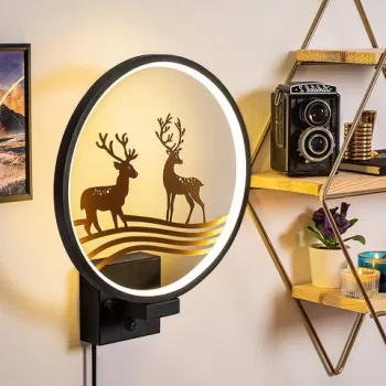 Aplica de perete, Shadow, 526SHD1152, Metal, Negru/Cupru imagine