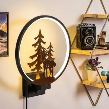 Aplica de perete, Shadow, 526SHD1154, Metal, Negru/Cupru imagine