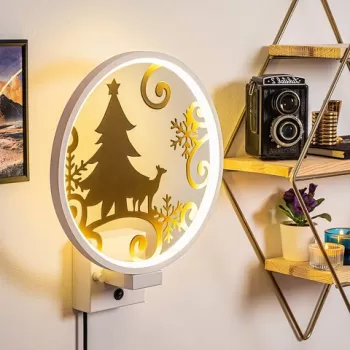 Aplica de perete, Shadow, 526SHD1157, Metal, Alb/Auriu imagine