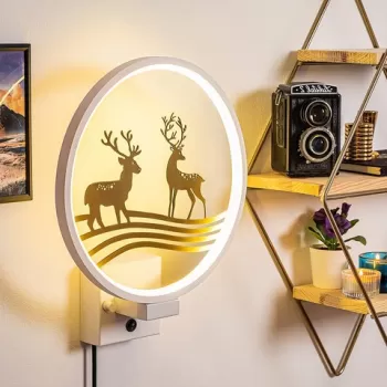 Aplica de perete, Shadow, 526SHD1160, Metal, Alb/Auriu imagine