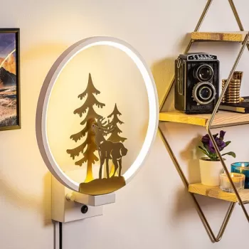 Aplica de perete, Shadow, 526SHD1162, Metal, Alb/Auriu imagine