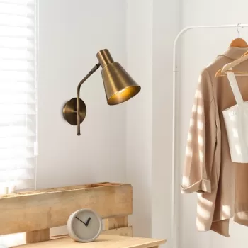 Aplica de perete, Sivani - MR-663, Alby, 14 x 36 x 40 cm, 1 x E27, 40W, aramiu antic imagine