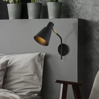 Aplica de perete, Sivani - MR-664, Alby, 14 x 36 x 40 cm, 1 x E27, 40W, negru imagine