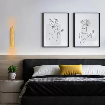 Aplica de perete, Tatum, 584TTM1901, Fier, Auriu imagine