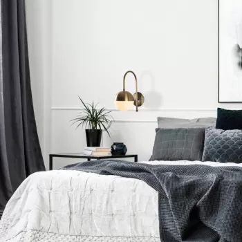 Aplica de perete, Tatum, 584TTM1969, Metal, Vintage / Alb imagine