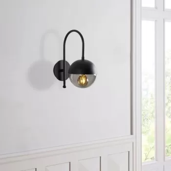 Aplica de perete, Tatum, 584TTM1972, Metal, Negru / Fume imagine