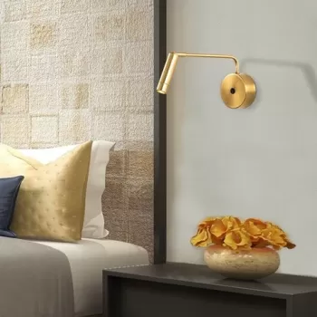 Aplica de perete, Ugur - 6041, Opviq, 10 x 27 x 15 cm, LED, 1W 2700 K, galben/negru imagine