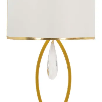 Aplica de perete Vienna, Mauro Ferretti, 1 x E14, 20W, 16x15x50 cm, fier, auriu/alb imagine