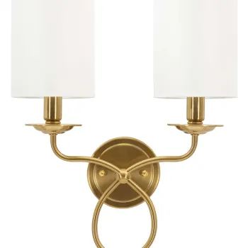 Aplica de perete Zagreb, Mauro Ferretti, 2 x E14, 20W, 35.5x17x43 cm, fier, auriu/alb imagine