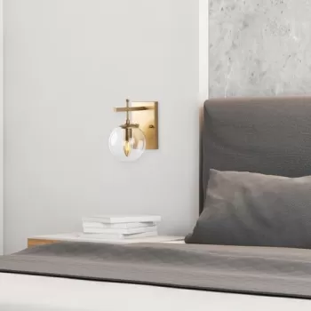 Aplica de perete, Zahar - 13111, Fulgor, 12 x 20 x 51 cm, 1 x E14, 40W, auriu imagine