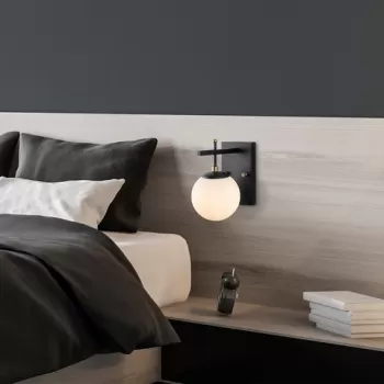 Aplica de perete, Zahar - 13113, Fulgor, 15 x 20 x 15 cm, 1 x E14, 40W, negru imagine