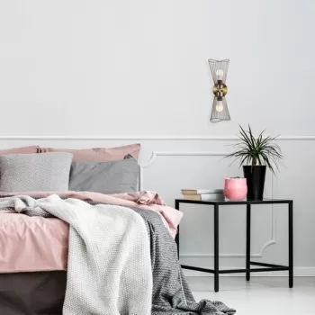 Aplica de perete, Zeyno - 3296, Tatum, 16 x 16 x 48 cm, 2 x E27, 40W, aramiu antic imagine