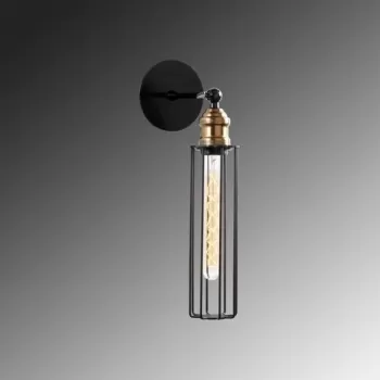 Aplica de perete, Zumra - 705-A, Sheen, 8 x 16 x 40 cm, 1 x E27, 40W, negru imagine