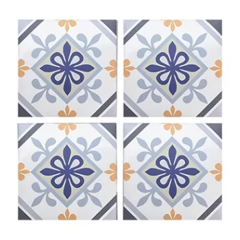 Autocolant decorativ Ethnicities, 15x15 cm, 8 piese, polipropilena, albastru/galben imagine