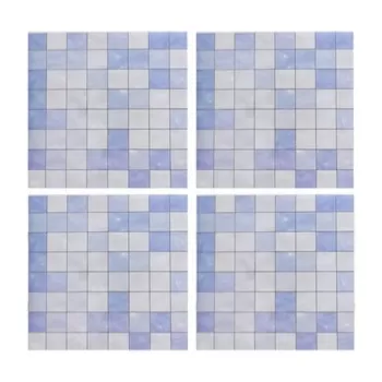 Autocolant decorativ Plaid, 15x15 cm, 8 piese, polipropilena, albastru imagine