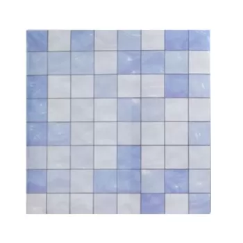 Autocolant decorativ Plaid, 30x30 cm, 8 piese, polipropilena, albastru imagine