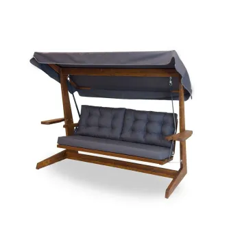 Balansoar de gradina 3 locuri, Swingo, Viva 2400, 237x100x175 cm, Cadru: 100% MID, Antracit imagine