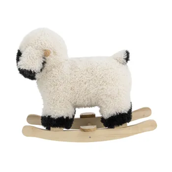 Balansoar pentru copii, Bloomingville, Dolly, 65x34x53 cm, poliester/lemn de plop, alb imagine