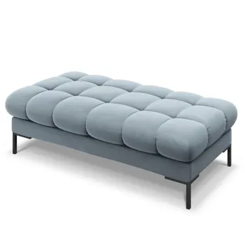 Bancheta 2 locuri, Mamaia, Micadoni Home, BL, 62x133x41 cm, catifea, albastru deschis imagine