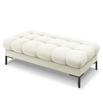 Bancheta 2 locuri, Mamaia, Micadoni Home, BL, 62x133x41 cm, catifea, bej deschis imagine