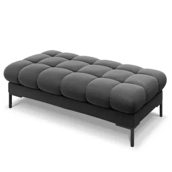 Bancheta 2 locuri, Mamaia, Micadoni Home, BL, 62x133x41 cm, catifea, gri inchis imagine