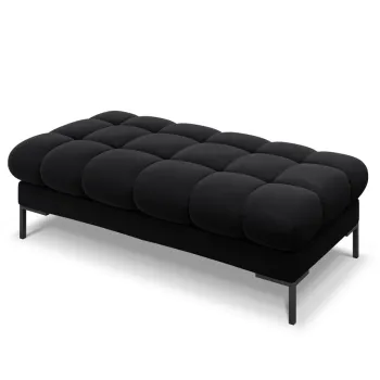 Bancheta 2 locuri, Mamaia, Micadoni Home, BL, 62x133x41 cm, catifea, negru imagine
