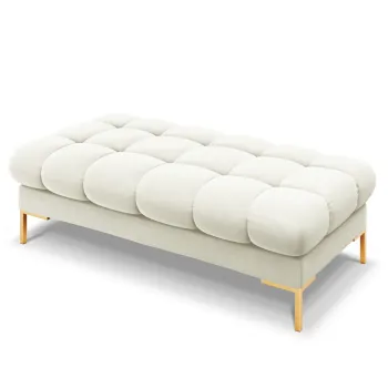 Bancheta 2 locuri, Mamaia, Micadoni Home, GL, 62x133x41 cm, catifea, bej deschis imagine