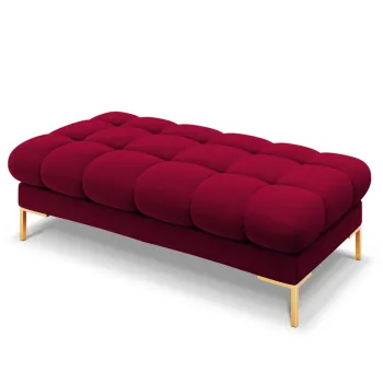 Bancheta 2 locuri, Mamaia, Micadoni Home, GL, 62x133x41 cm, catifea, rosu imagine