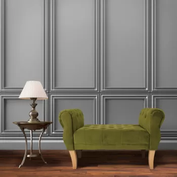 Bancheta, Bedora, Lemn/Catifea, Velvet Olive imagine