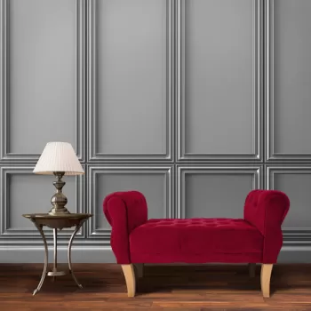 Bancheta, Bedora, Lemn/Catifea, Velvet Red imagine