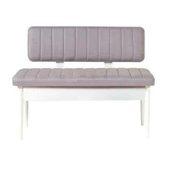 Bancheta cu spatar, Vina 0701-2, Vella, Soho, White, 110x40x85 cm imagine