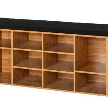 Bancheta cu spatiu depozitare incaltaminte, Wenko, Loft, 29.5 x 103 x 48 cm, mdf/poliester, maro imagine