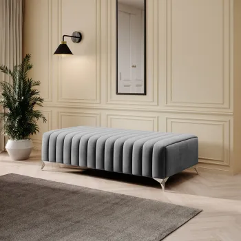 Bancheta, ELTAP, PU-LAU-04NU, Laurence, 132x64x36 cm, poliester, gri imagine