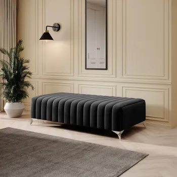 Bancheta, ELTAP, PU-LAU-06NU, Laurence, 132x64x36 cm, poliester, graphite imagine