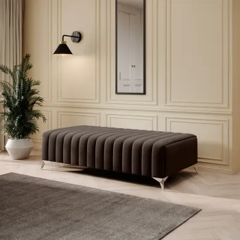 Bancheta, ELTAP, PU-LAU-22NU, Laurence, 132x64x36 cm, poliester, maro imagine