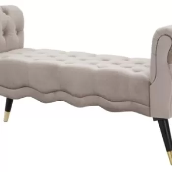 Bancheta Paris, Mauro Ferretti, 120x40x60 cm, lemn de pin/catifea, gri imagine