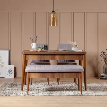 Bancheta Vina 0701 - 1 - Soho, Walnut, Vella, 110x40x51 cm, imagine