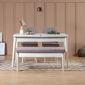 Bancheta Vina 0701-1, Soho, White, Vella, 110x40x51 cm imagine