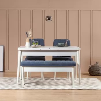 Bancheta Vina 1048-1, Dark Blue, White, Vella, 110x40x51 cm imagine