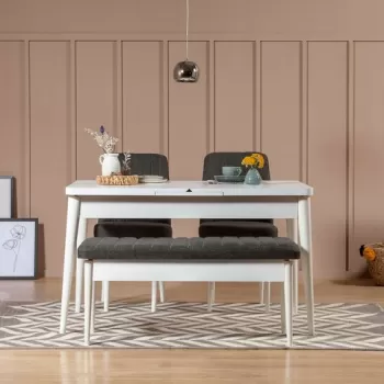 Bancheta Vina 1053 - Anthracite, White, Vella, 110x40x51 cm imagine