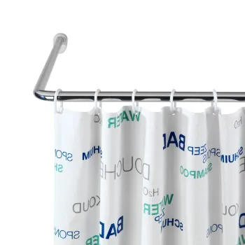 Bara pentru perdea de dus, Wenko, Universal Extra Strong Chrome, O 2.5 cm, aluminiu, alb imagine