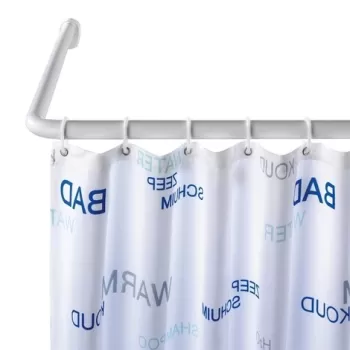 Bara pentru perdea de dus, Wenko, Universal Extra Strong, O 2.5 cm, aluminiu, alb imagine
