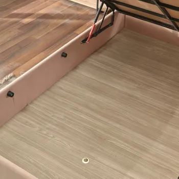 Baza de pat de o persoana si tablie, Niron, Polo, 100x38x200 cm, Cadru: OTEL, Maro deschis imagine